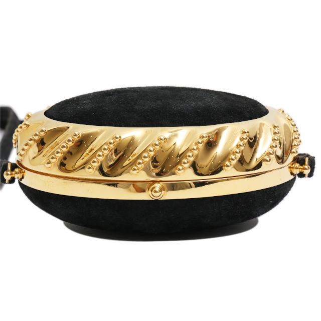 HERMÈS Vintage Mini Shoulder Bag and Clutch in Black Doblis suede with Gold hardware - 3