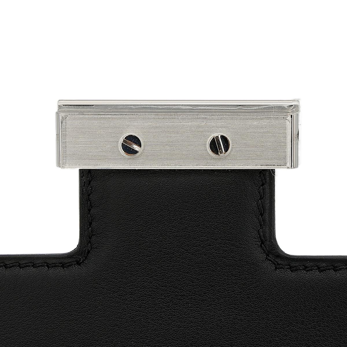 未使用保存品 HERMÈS 愛馬仕 限量收藏款 Constance 24 89 黑色 Noir 橙色 Swift牛皮 Toile Berline 帆布 銀扣 X刻 2016年 - 13