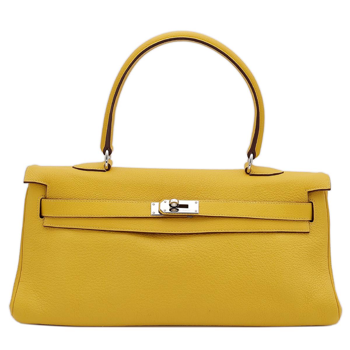 HERMÈS Shoulder Kelly 40 shoulder bag in Soleil Clemence leather with Palladium hardware - 1