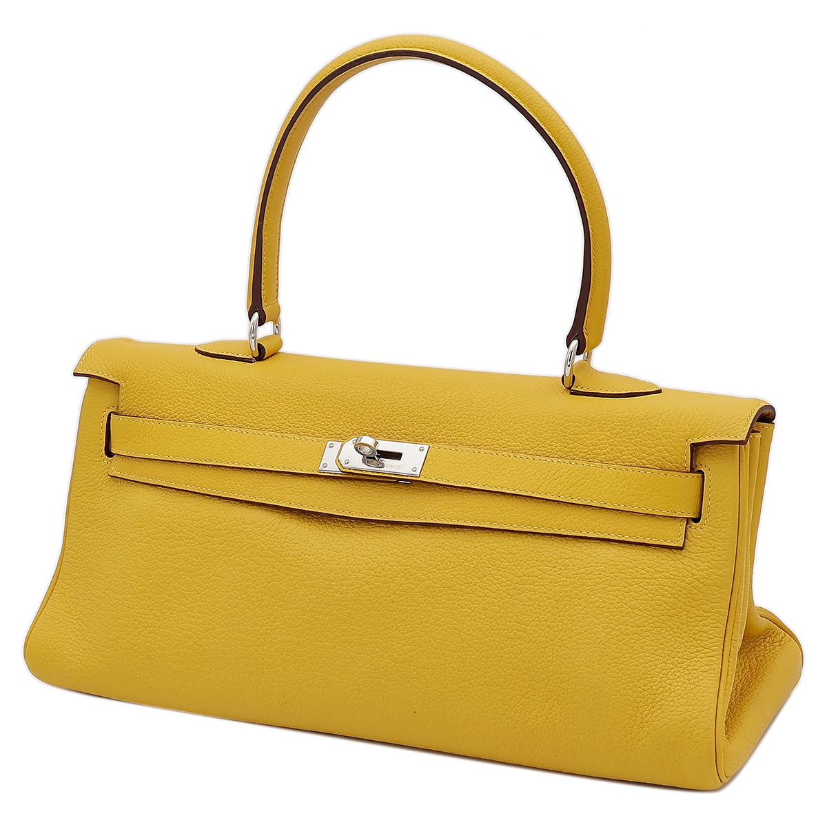 HERMÈS Shoulder Kelly 40 shoulder bag in Soleil Clemence leather with Palladium hardware - 3