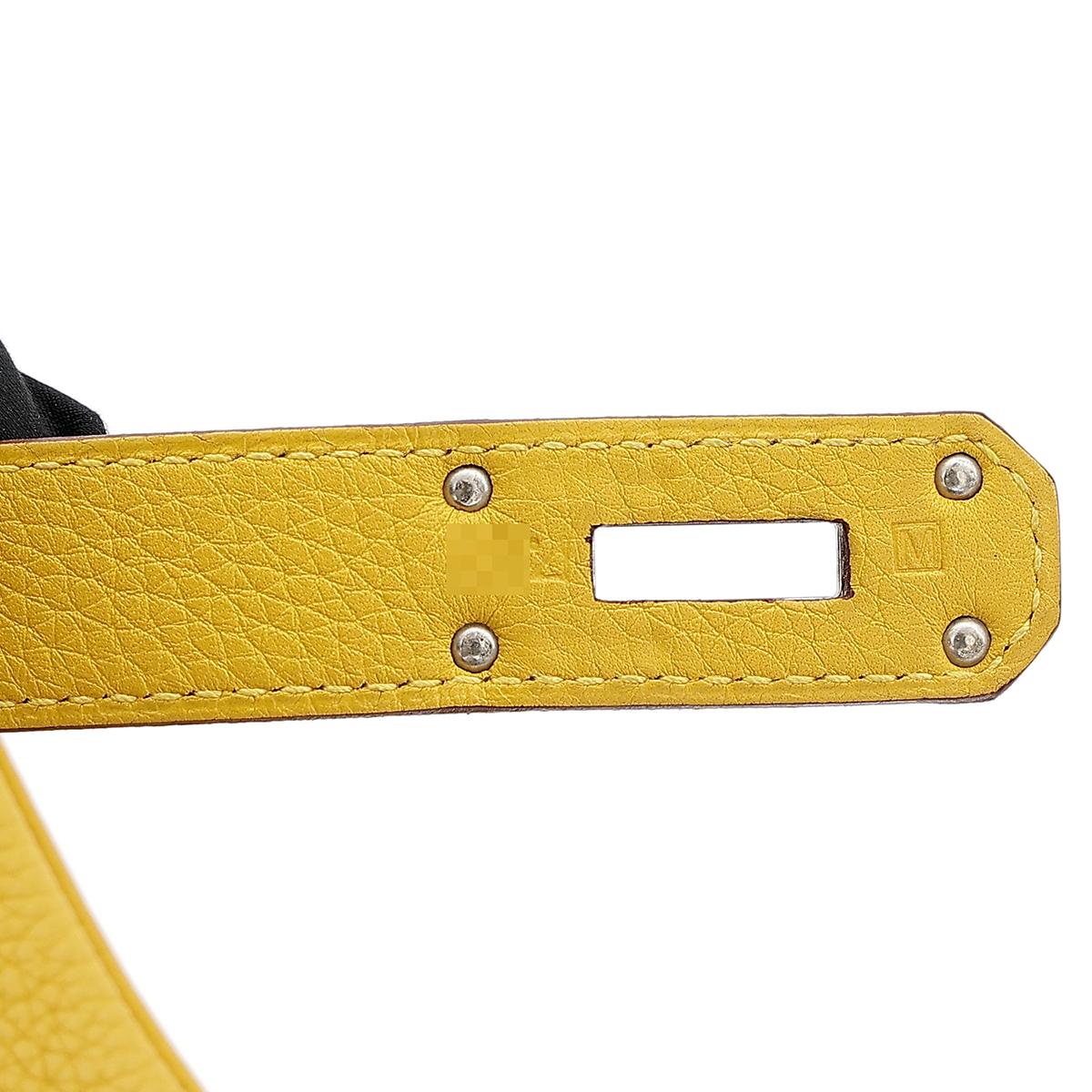 HERMÈS Shoulder Kelly 40 shoulder bag in Soleil Clemence leather with Palladium hardware - 14