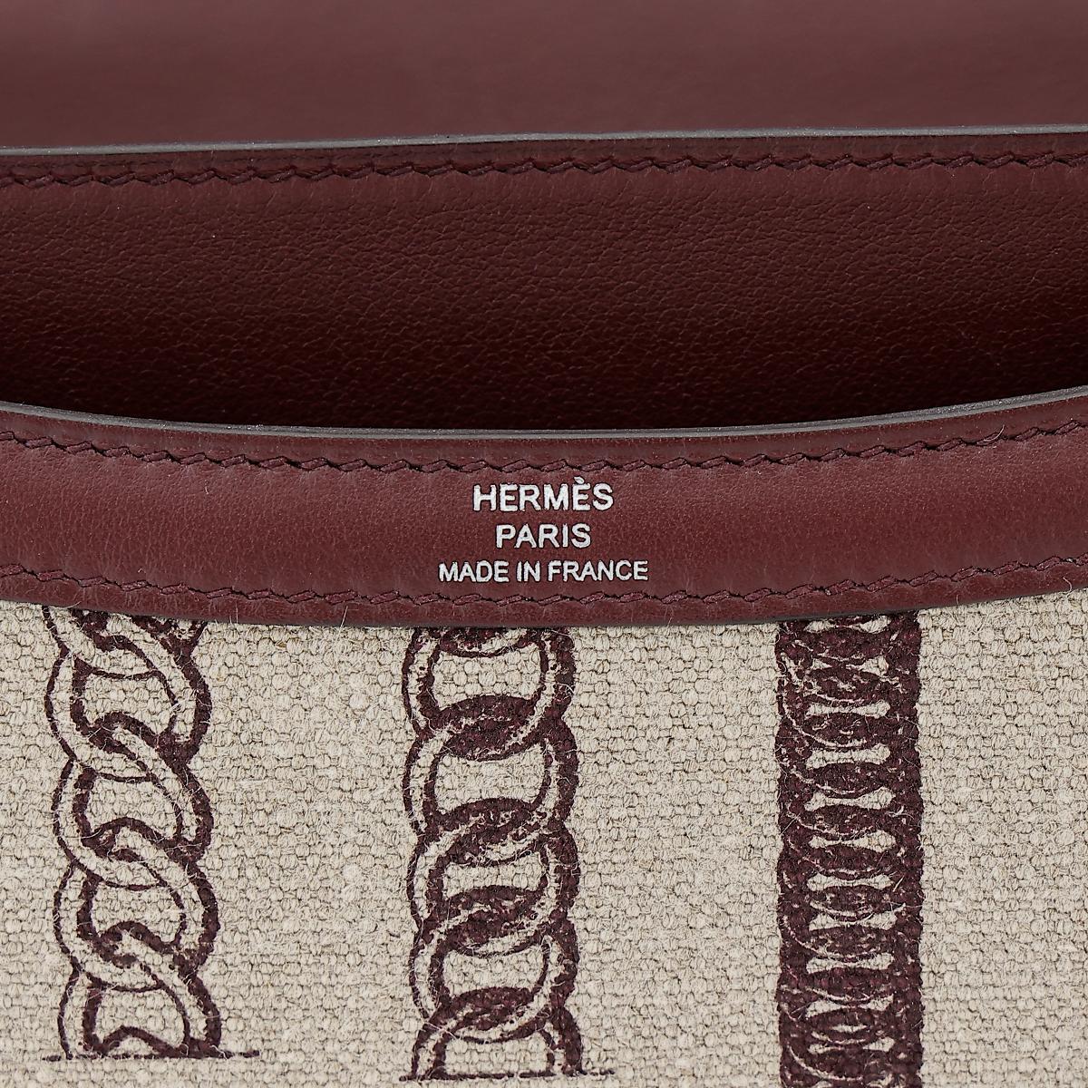 Very Good ( Rank A) HERMÈS Limited Edition Constance 24 Bordeaux (57) Swift Canvas Palladium hardware C (2018) - 13