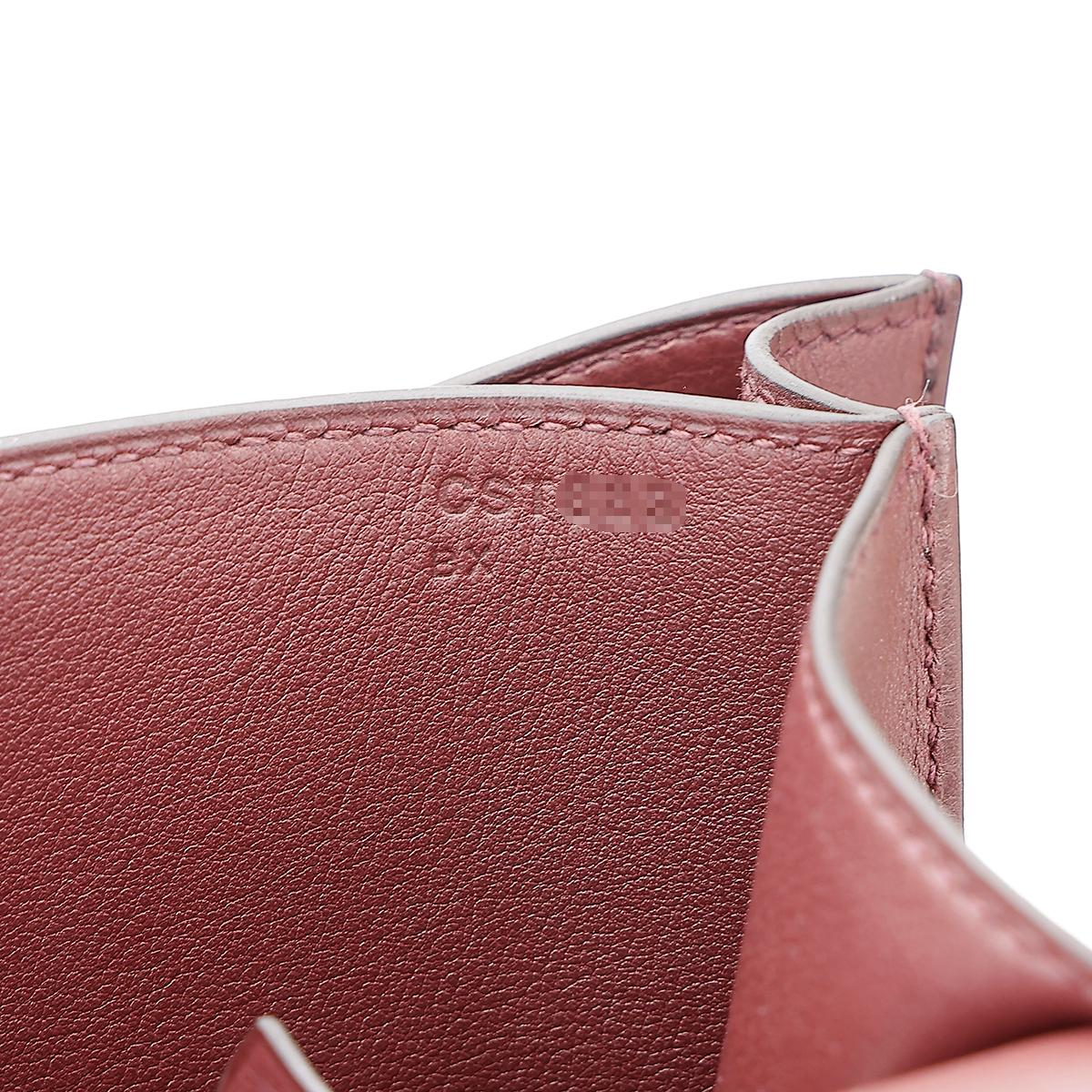 Very Good ( Rank A) HERMÈS Limited Edition Constance 24 Bordeaux (57) Swift Canvas Palladium hardware C (2018) - 16