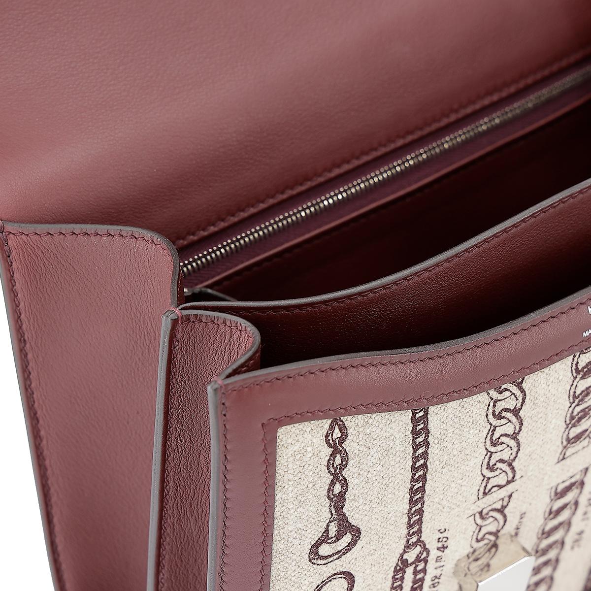 Very Good ( Rank A) HERMÈS Limited Edition Constance 24 Bordeaux (57) Swift Canvas Palladium hardware C (2018) - 18