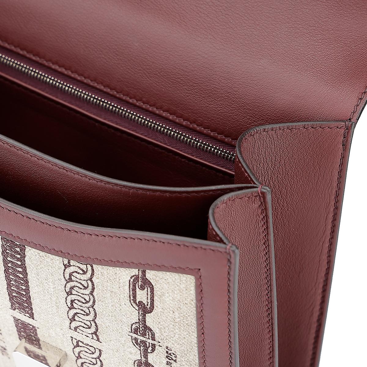 Very Good ( Rank A) HERMÈS Limited Edition Constance 24 Bordeaux (57) Swift Canvas Palladium hardware C (2018) - 17
