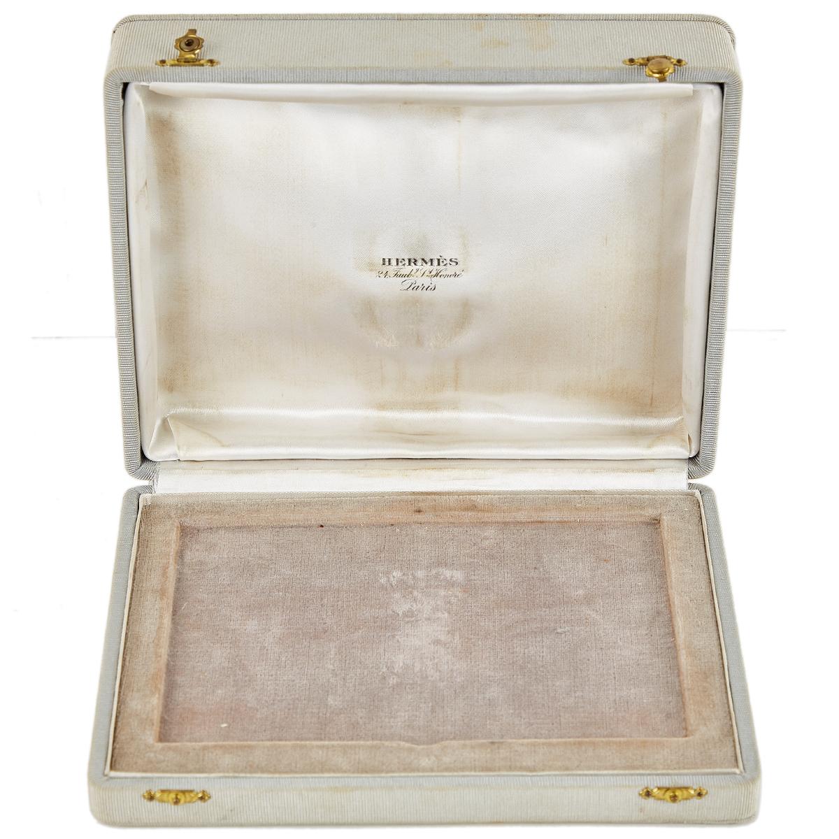 HERMÈS Vintage Sterling Silver Chain Box evening bag with Diamond and Gem - 19