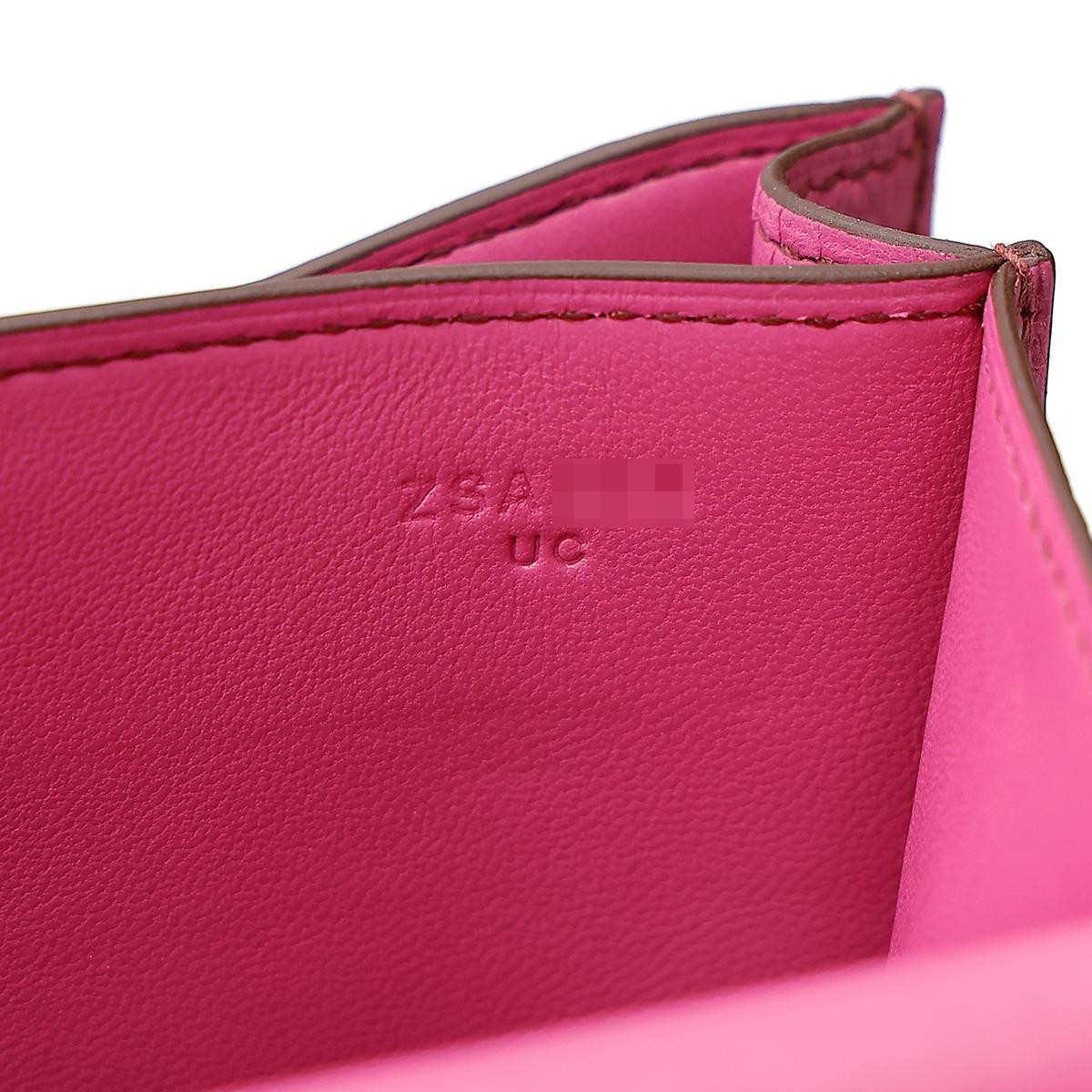 HERMÈS Ostrich Constance Mini 19 shoulder bag in Fuschia Pink with Palladium hardware - 16