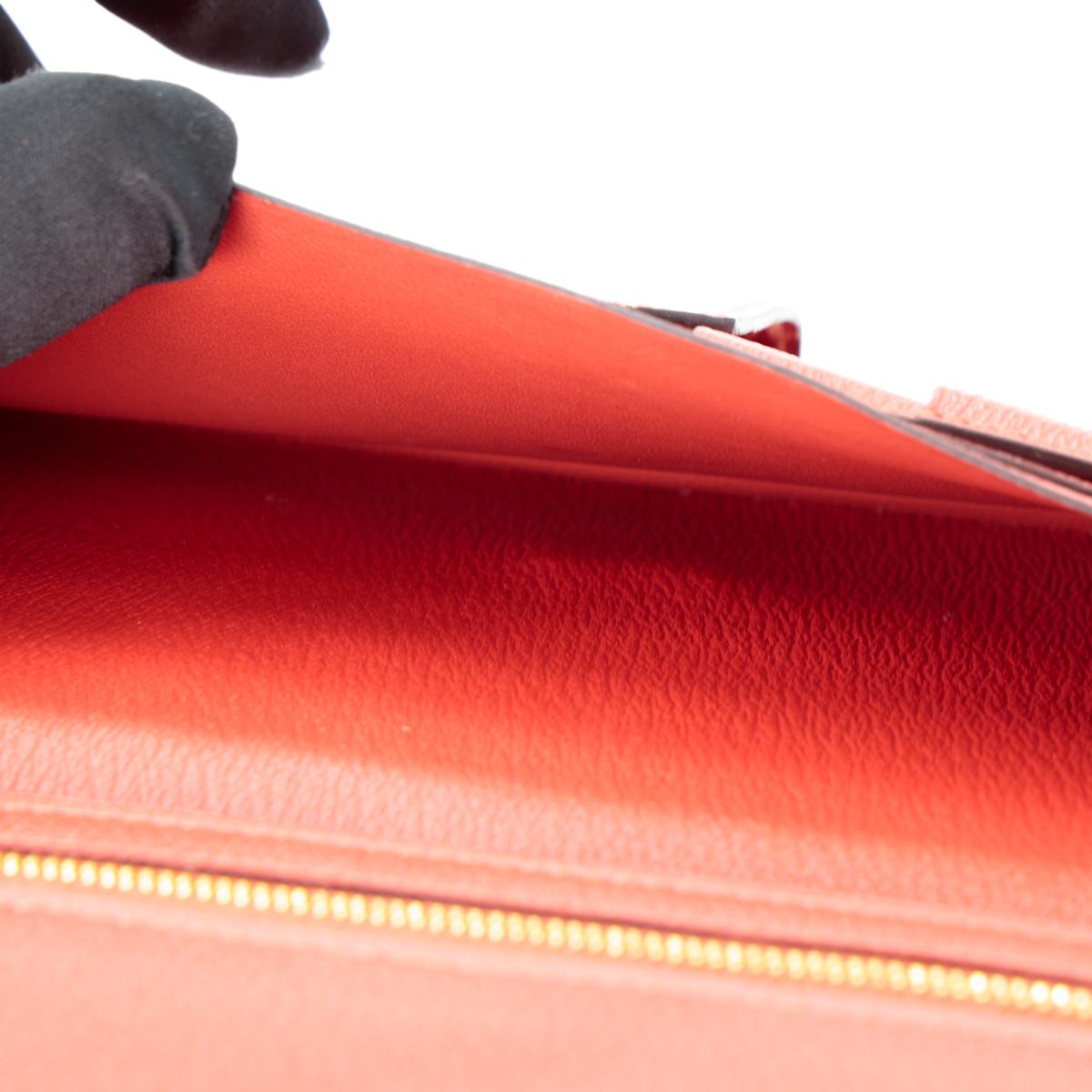 Very Good ( Rank A) HERMÈS Bearn Soufflet Sanguine (9M) Alligator Gold hardware Square R (2014) - 22