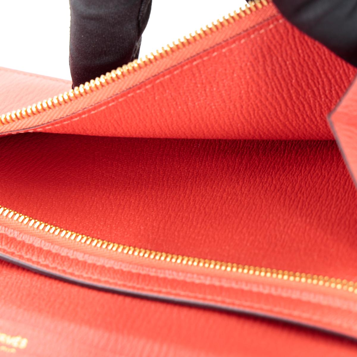 Very Good ( Rank A) HERMÈS Bearn Soufflet Sanguine (9M) Alligator Gold hardware Square R (2014) - 24