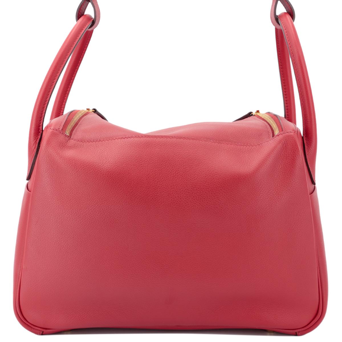 HERMÈS Lindy 30 shoulder bag in Rouge Piment Evercolor leather with Gold hardware - 3