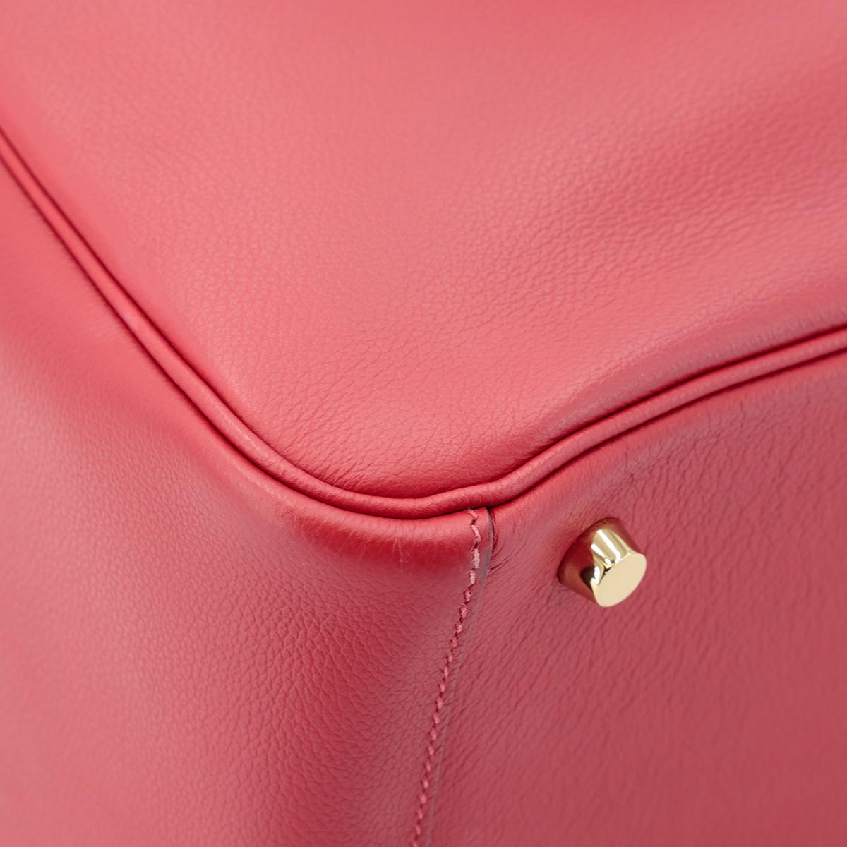 HERMÈS Lindy 30 shoulder bag in Rouge Piment Evercolor leather with Gold hardware - 8