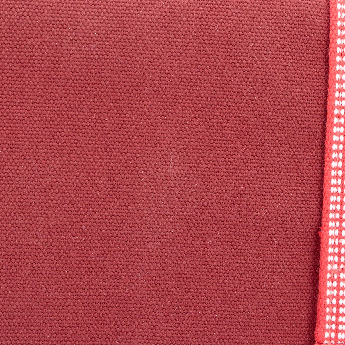 HERMÈS エルメス マザーズバッグ ホワイト レッド  コットン 100% ポリエステル シルバー金具 - 14