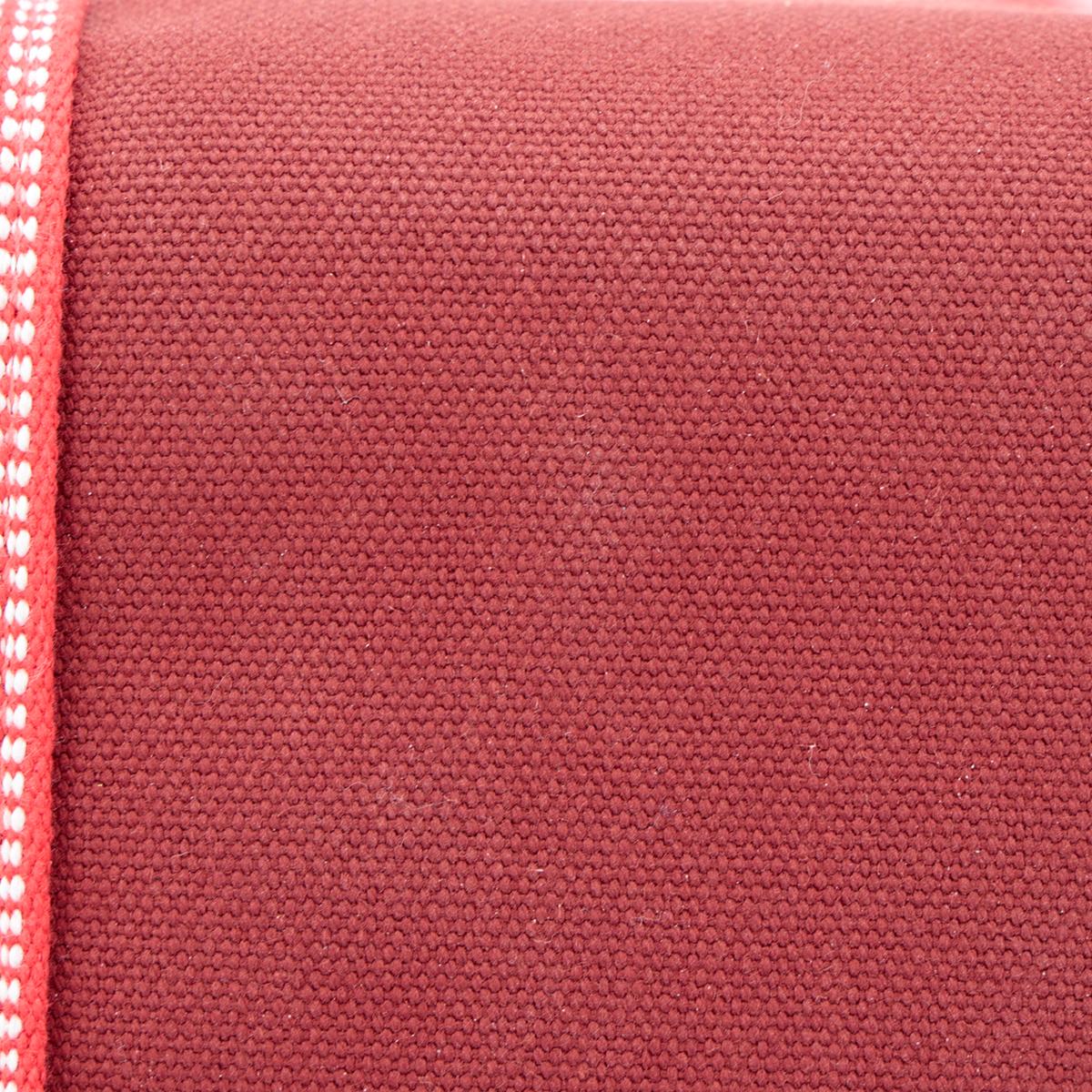 HERMÈS エルメス マザーズバッグ ホワイト レッド  コットン 100% ポリエステル シルバー金具 - 15