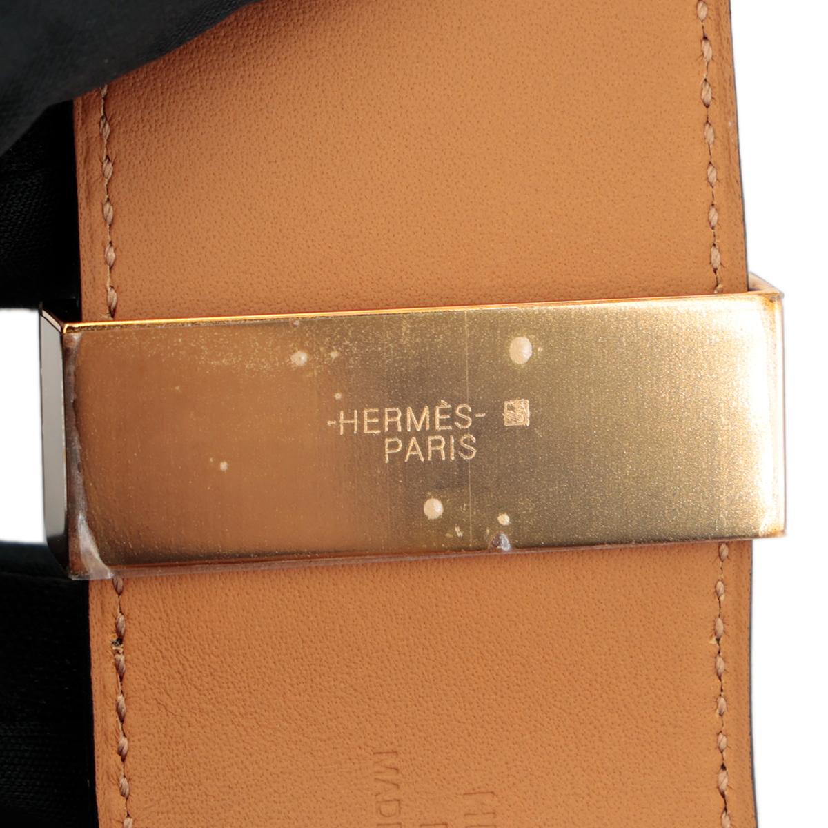 HERMÈS Collier De Chien Bracelet in Black Epsom leather with Gold hardware - 7