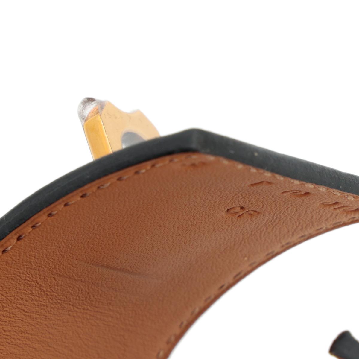 HERMÈS Collier De Chien Bracelet in Black Epsom leather with Gold hardware - 12