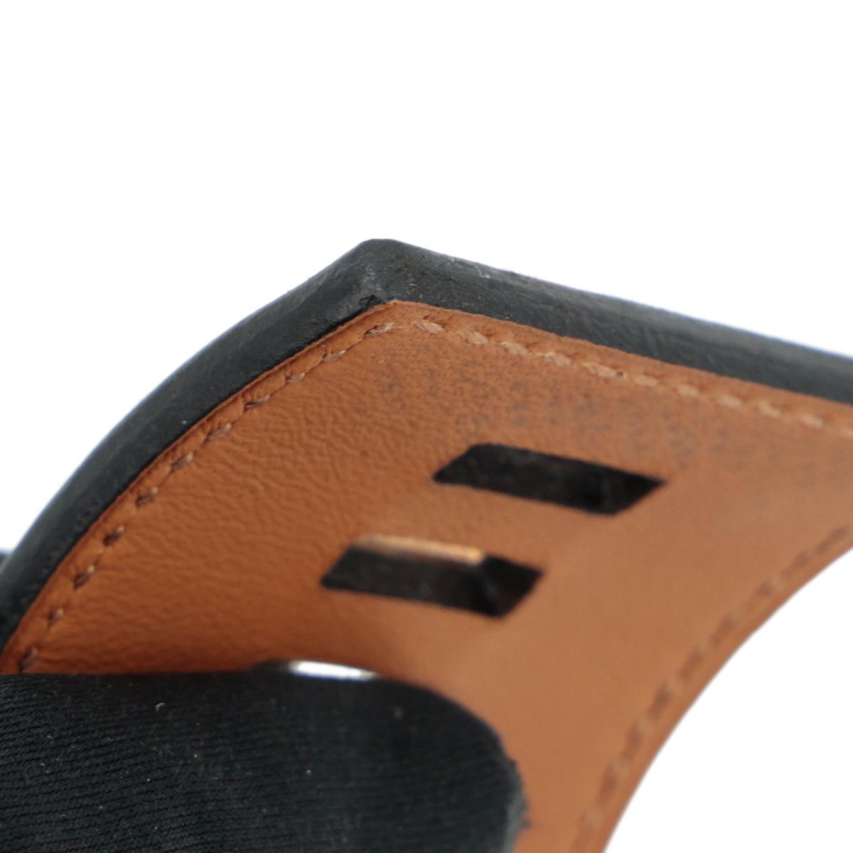 HERMÈS Collier De Chien Bracelet in Black Epsom leather with Gold hardware - 10