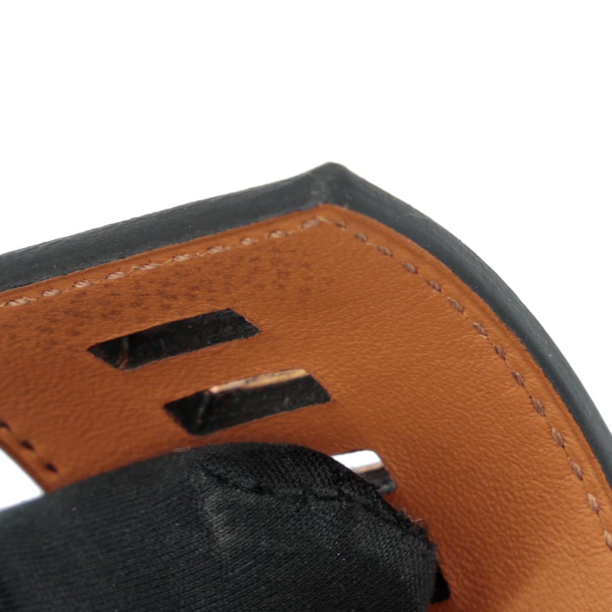 HERMÈS Collier De Chien Bracelet in Black Epsom leather with Gold hardware - 11