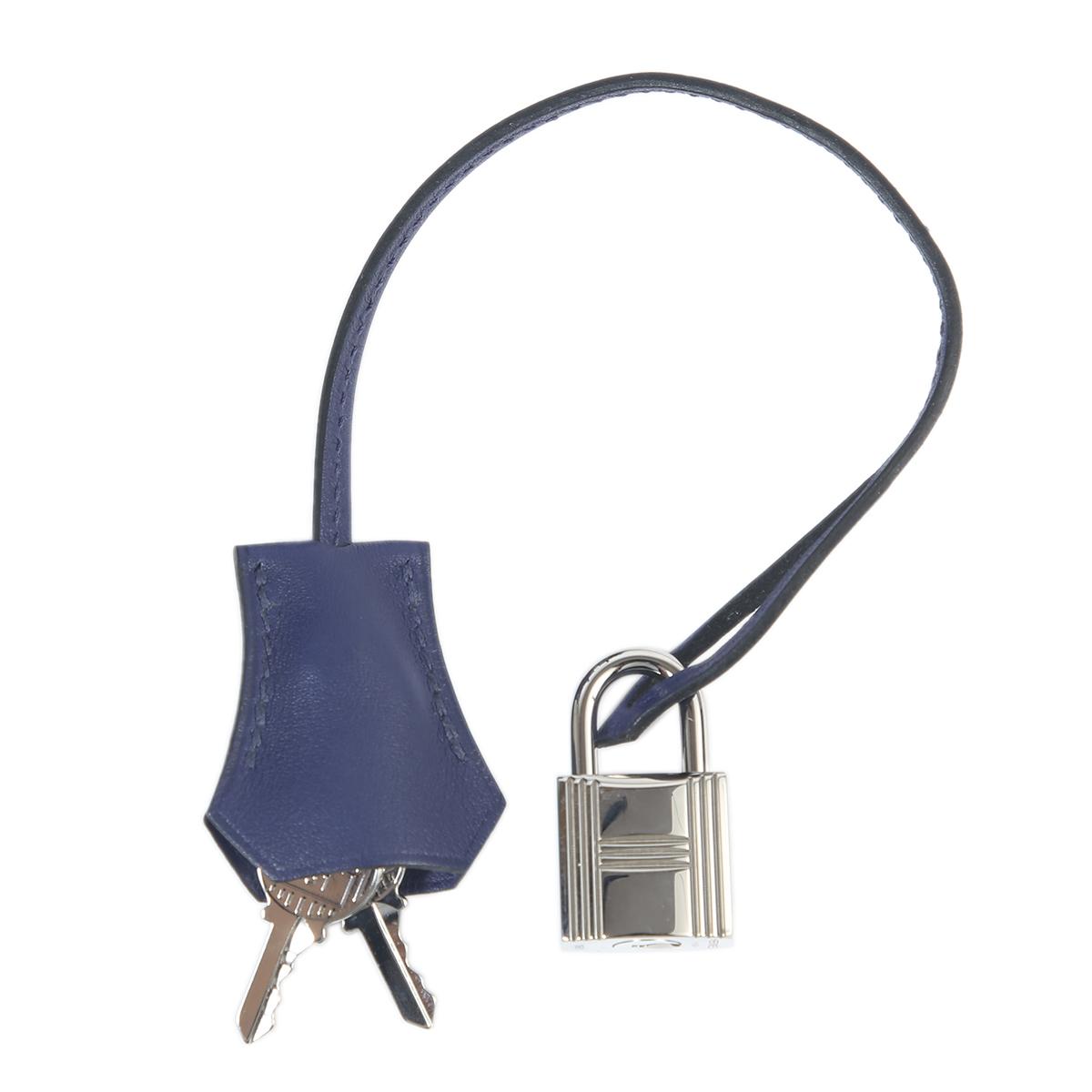 [中古] HERMÈS 愛馬仕 限量款 Birkin 30 鉑金包 Tressage De Cuir 菱格紋 M3 Blue Encre 墨水藍 37 Gold 金棕 P3 Blue du Nord 北方藍 Swift牛皮 銀扣 - 18