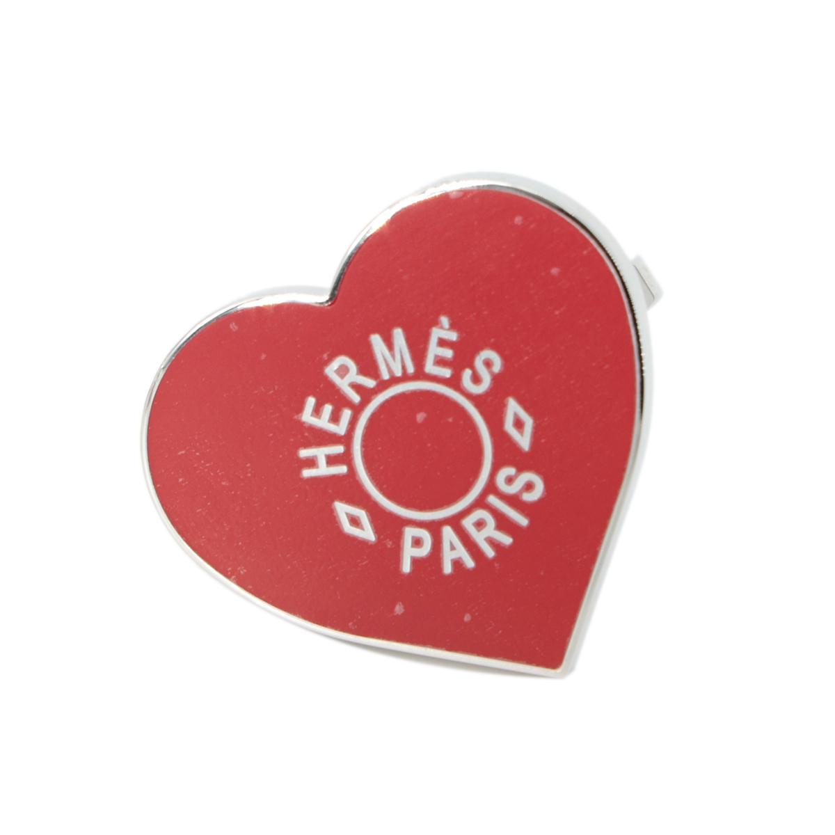 HERMÈS Scarf Ring "Coeur Laque" in Red with Palladium hardware - 1