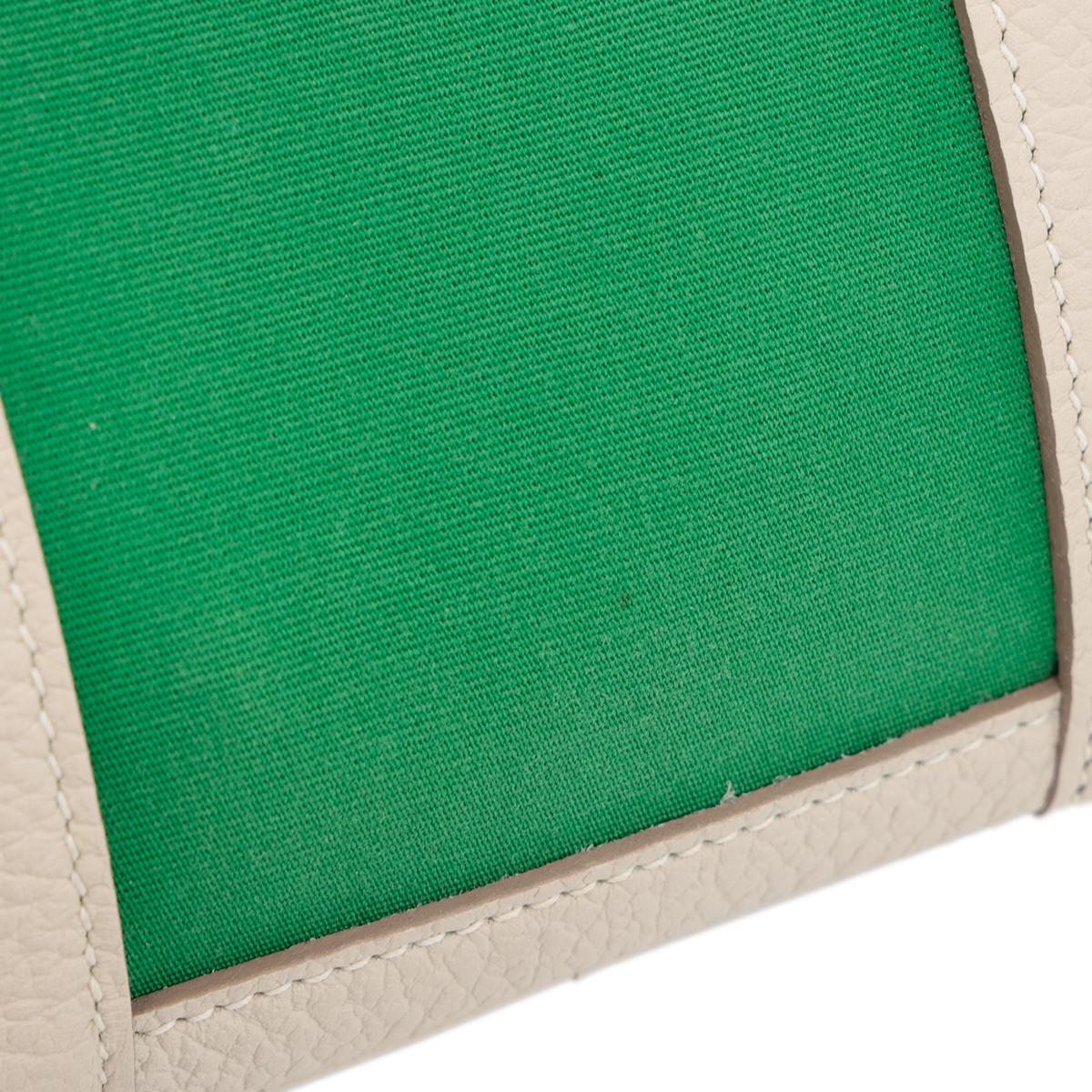 HERMÈS Garden Party 30 handbag in Bamboo and Craie Canvas and Negonda leather with Palladium hardware - 21