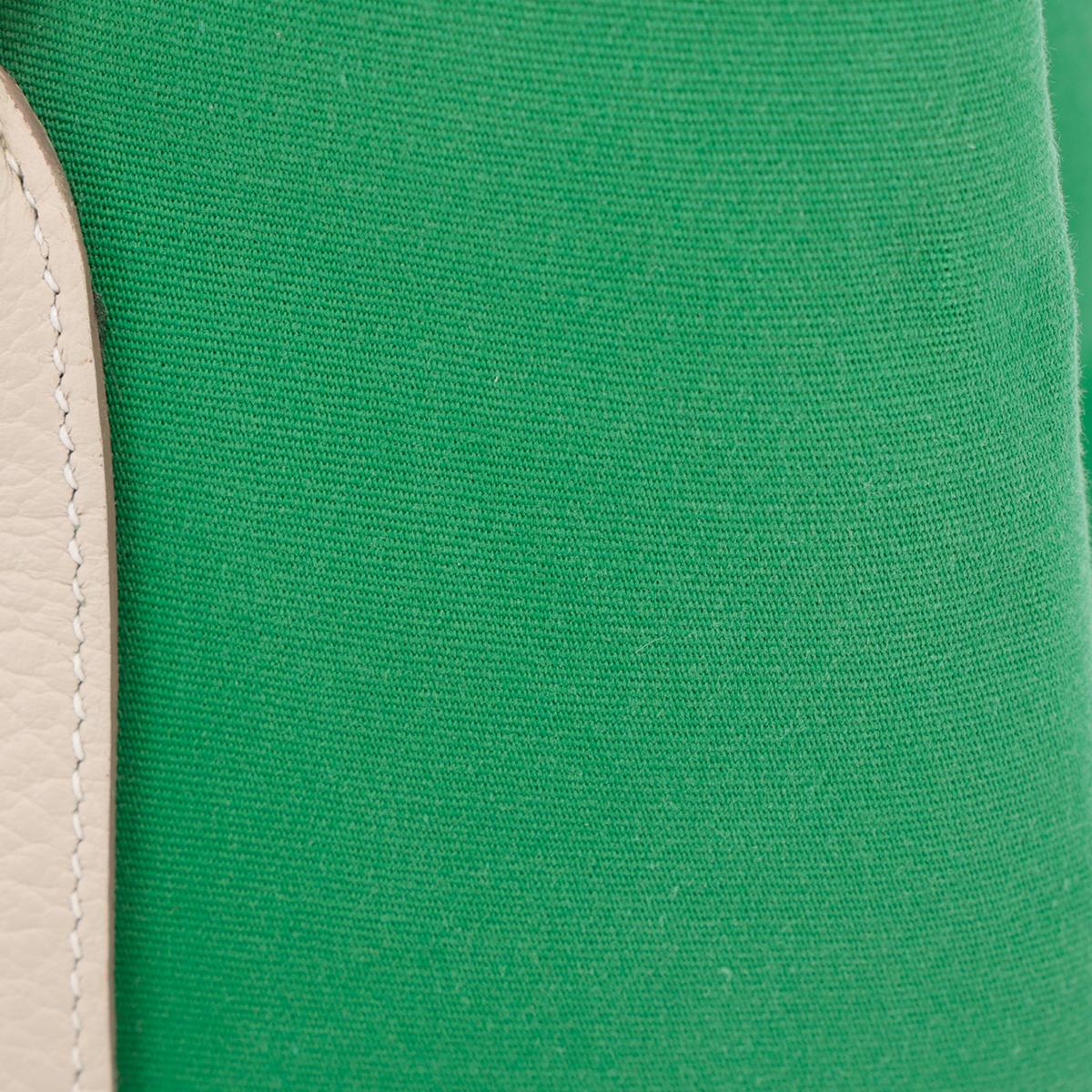 HERMÈS Garden Party 30 handbag in Bamboo and Craie Canvas and Negonda leather with Palladium hardware - 20