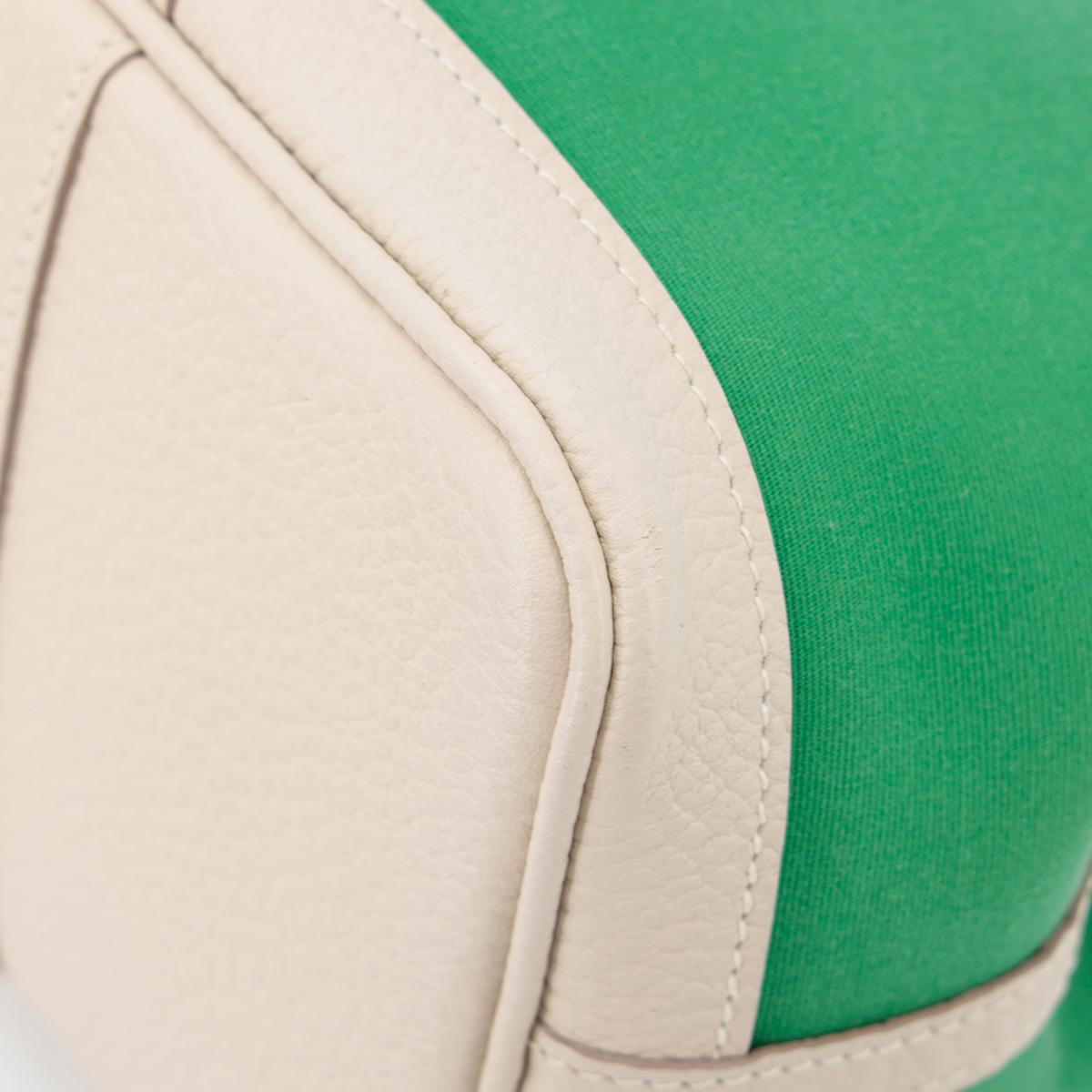 HERMÈS Garden Party 30 handbag in Bamboo and Craie Canvas and Negonda leather with Palladium hardware - 8
