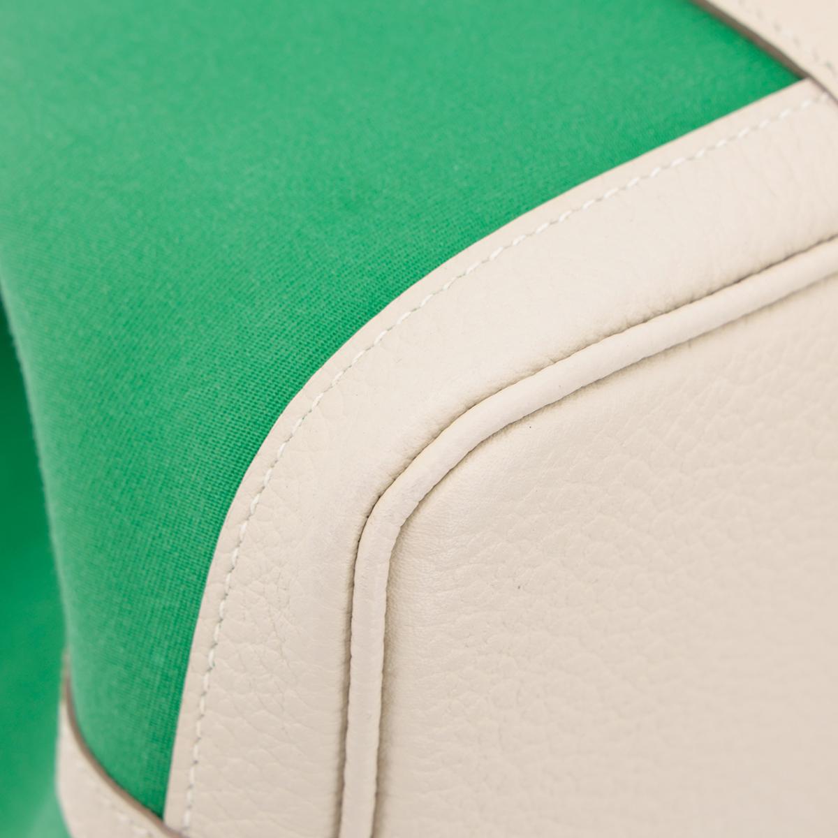 HERMÈS Garden Party 30 handbag in Bamboo and Craie Canvas and Negonda leather with Palladium hardware - 9