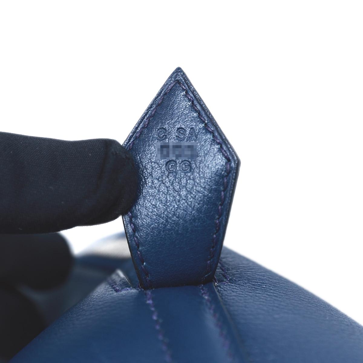 HERMÈS Limited Edition Bolide 1923 Baseball 45 handbag in Blue De Malte and Snow White Evercolor leather with Palladium hardware - 13