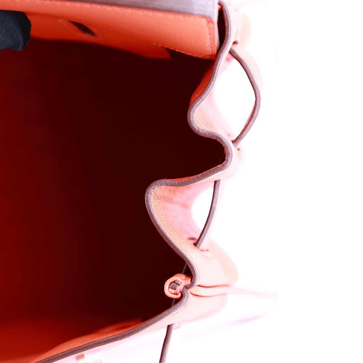 [全新] HERMÈS 爱马仕 限量款 Birkin Quadrille 30 铂金包 9M Sanguine 三文鱼红 Swift牛皮 帆布 银扣 - 16