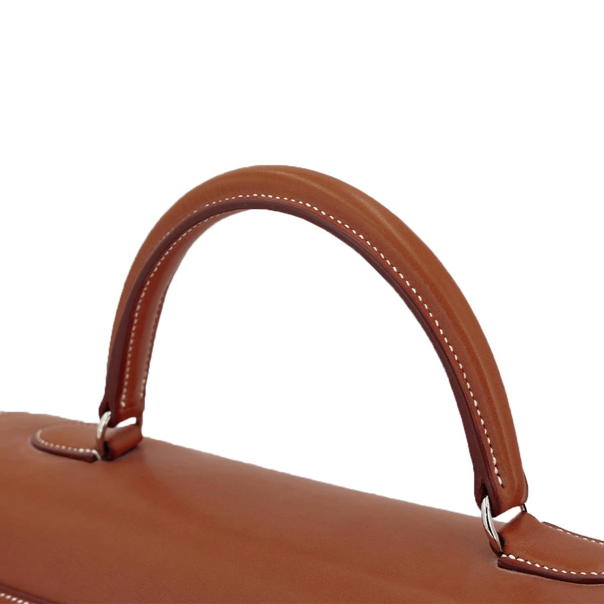 SA超美品 HERMÈS 爱马仕 限量收藏款 Kelly 35 Picnic 34 福宝 Fauve Barenia 马鞍皮 银扣 □O刻 2011年 - 6