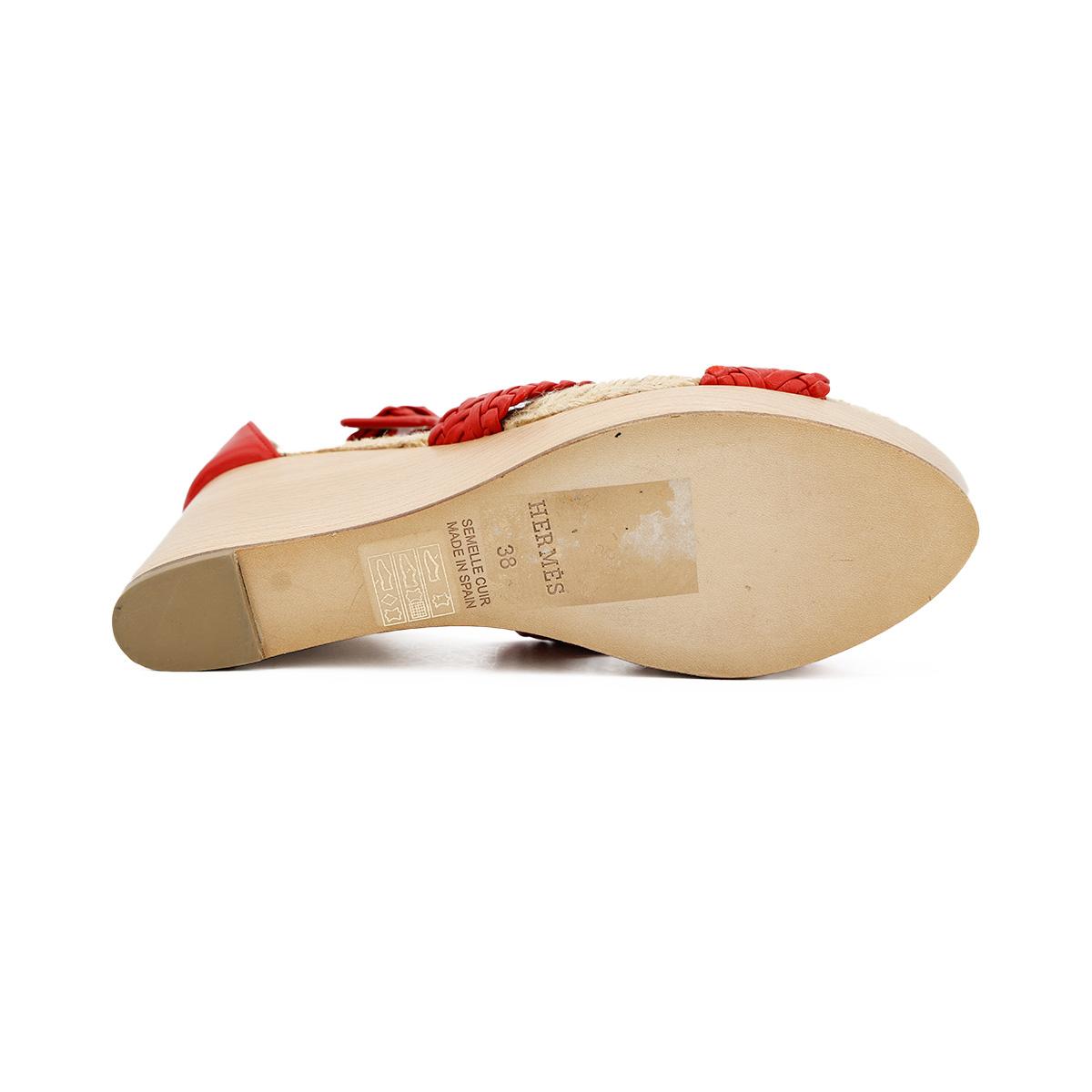 HERMÈS Legend sandal in Red Wood - 6