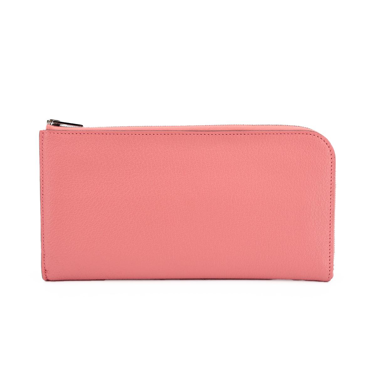 HERMÈS Kelly Wallet in Rose Azalee Chevre leather with Palladium hardware - 2