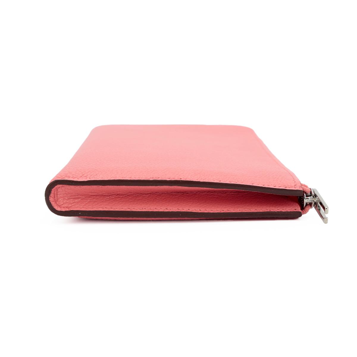 HERMÈS Kelly Wallet in Rose Azalee Chevre leather with Palladium hardware - 7