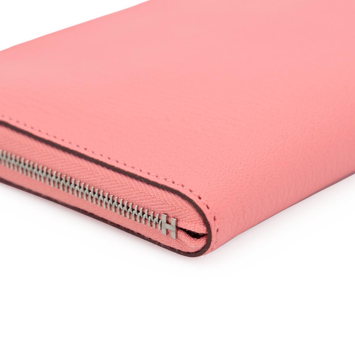 HERMÈS Kelly Wallet in Rose Azalee Chevre leather with Palladium hardware - 9