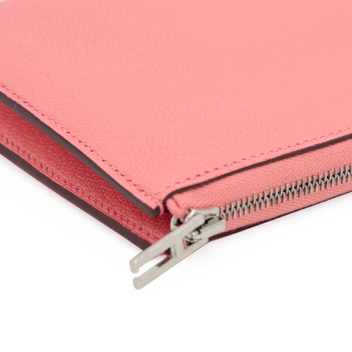 HERMÈS Kelly Wallet in Rose Azalee Chevre leather with Palladium hardware - 12