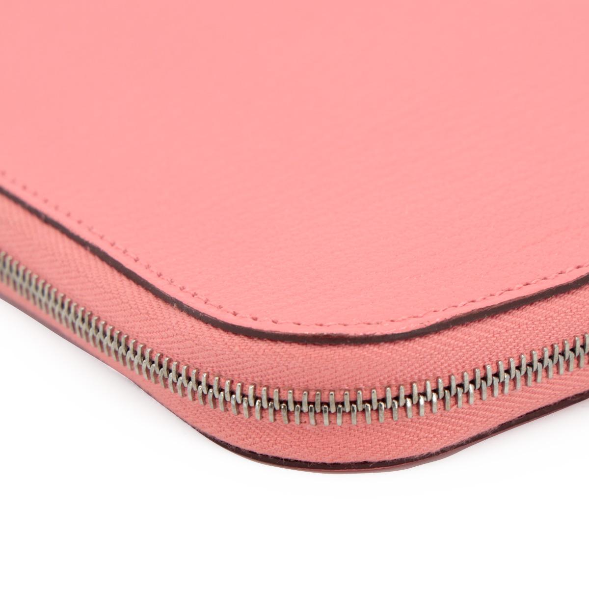 HERMÈS Kelly Wallet in Rose Azalee Chevre leather with Palladium hardware - 11