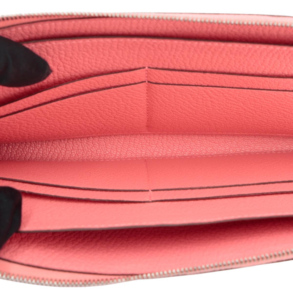 HERMÈS Kelly Wallet in Rose Azalee Chevre leather with Palladium hardware - 14