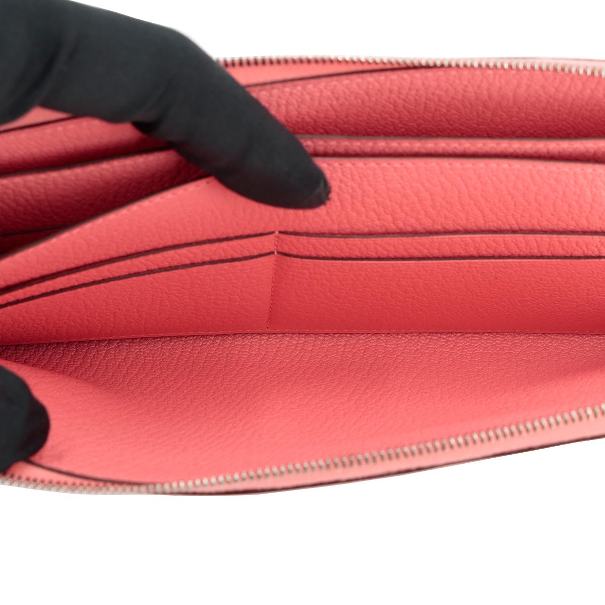 HERMÈS Kelly Wallet in Rose Azalee Chevre leather with Palladium hardware - 17