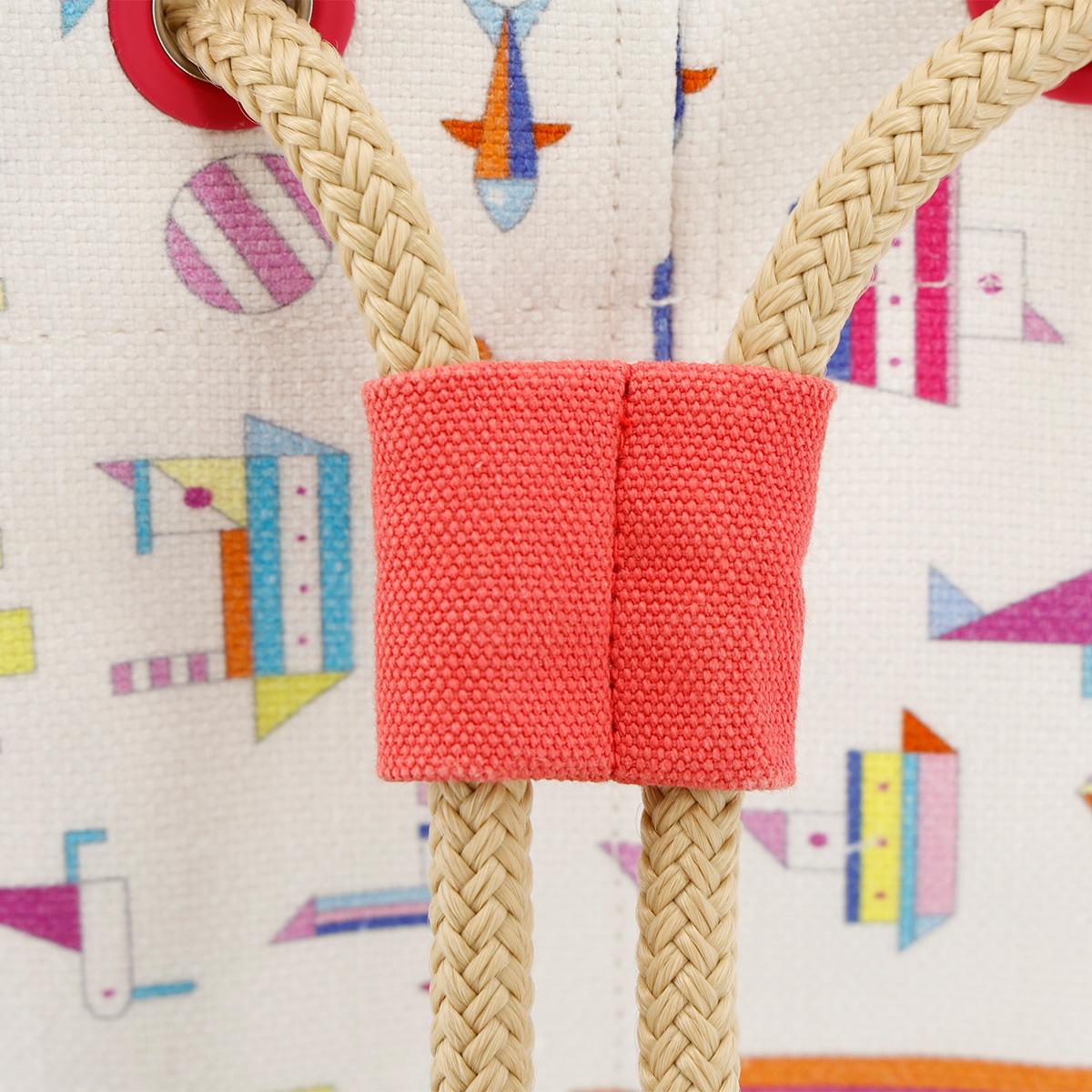 HERMÈS Petit Chalutier duffle bag in Red Canvas - 12