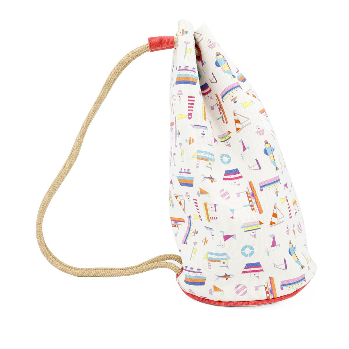 HERMÈS Petit Chalutier duffle bag in Red Canvas - 5