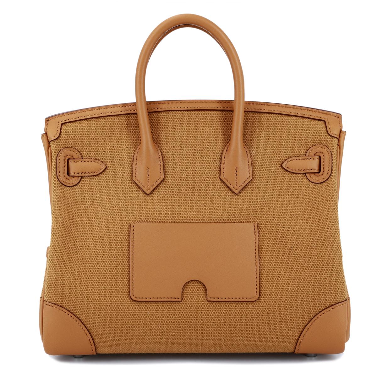 HERMÈS Limited Edition Birkin Cargo 25 handbag in Sesame Swift leather and Canvas with Palladium hardware - 3