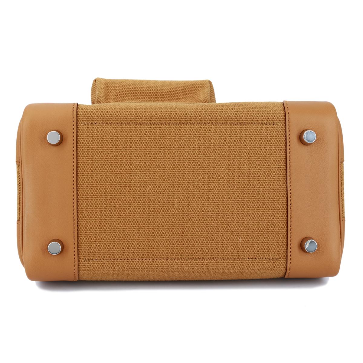 HERMÈS Limited Edition Birkin Cargo 25 handbag in Sesame Swift leather and Canvas with Palladium hardware - 7