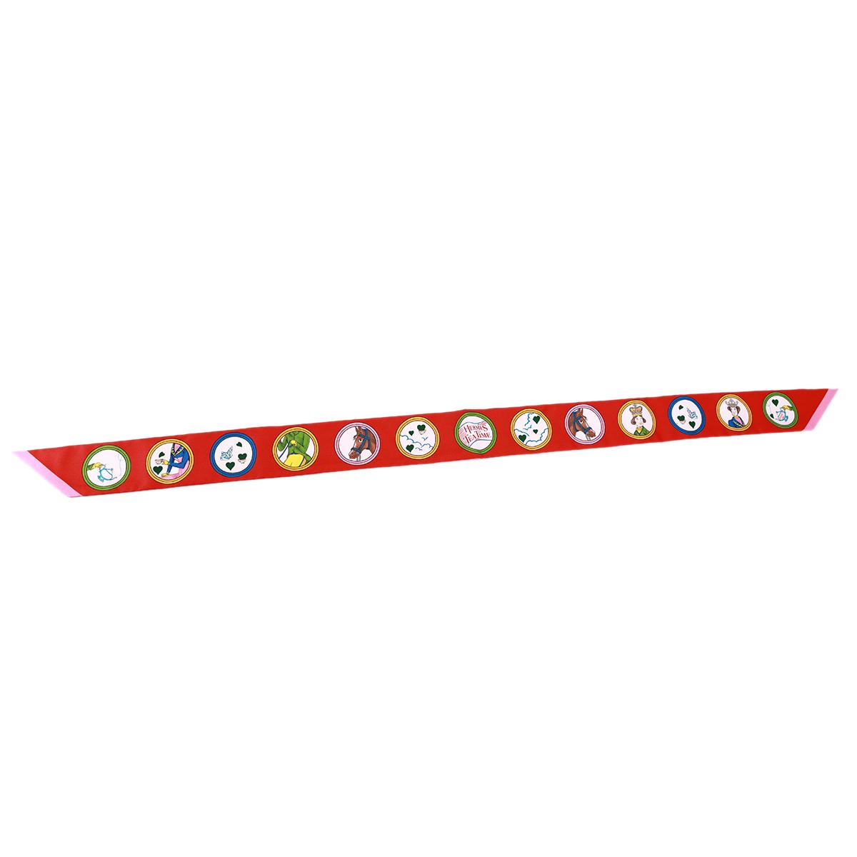 HERMÈS Tea Time Twilly in Rouge Vif and Vert Silk - 5