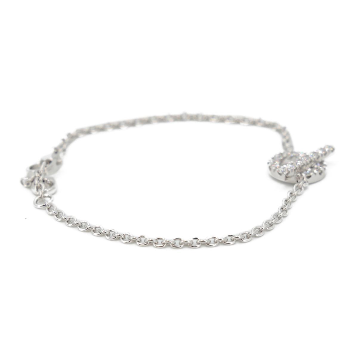 Very Good ( Rank A) HERMÈS Finesse Bracelet Silver WG - 5