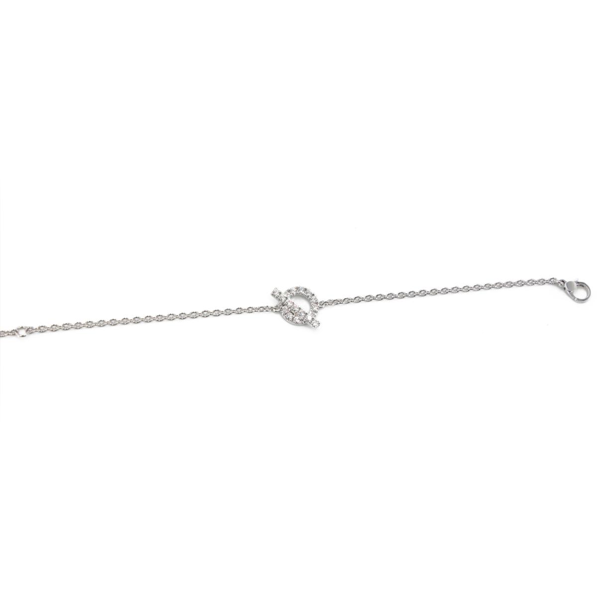 Very Good ( Rank A) HERMÈS Finesse Bracelet Silver WG - 6