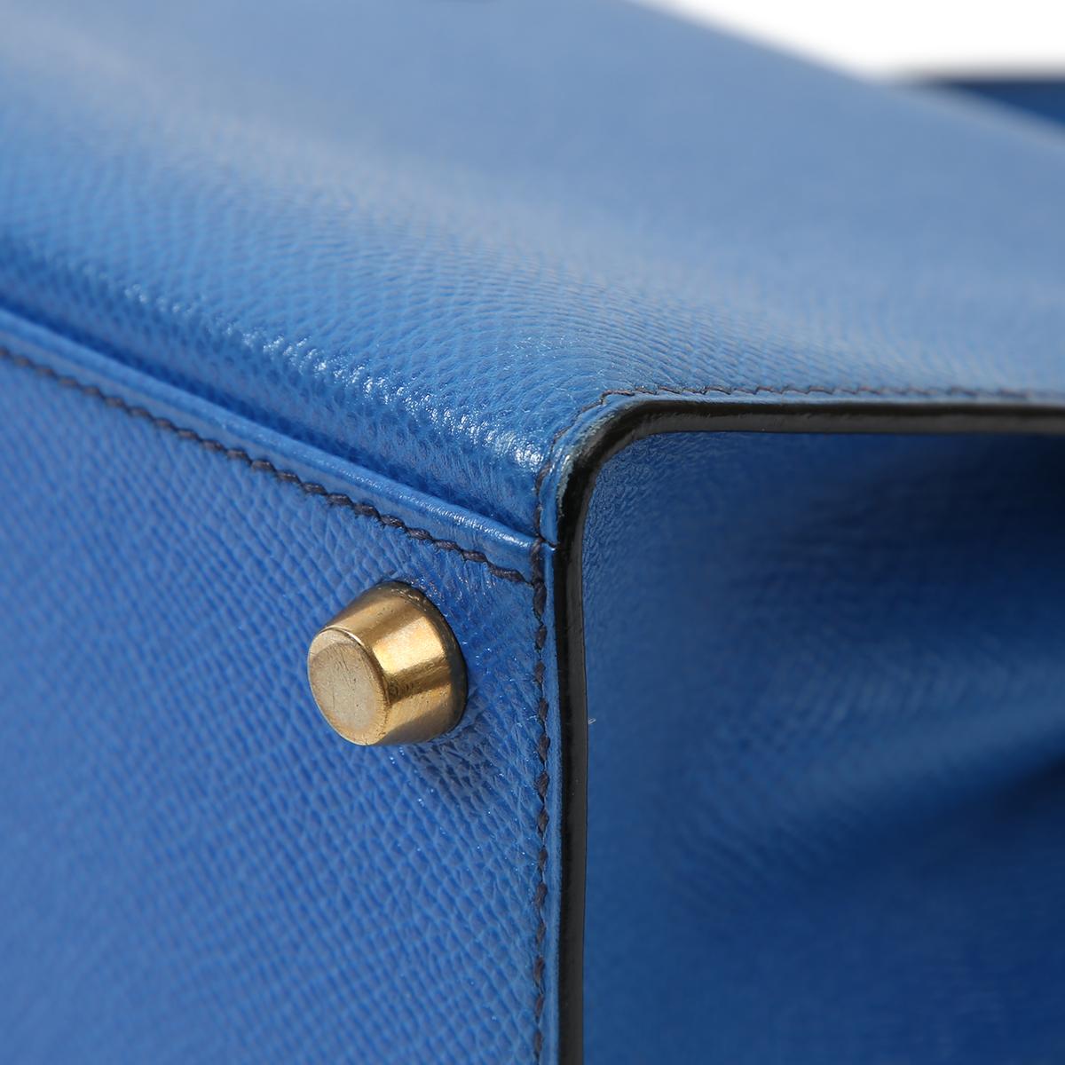 Very Good ( Rank A) HERMÈS Vintage Mini Kelly 20 Bleu France (71) Gold hardware Circle W (1993) - 11