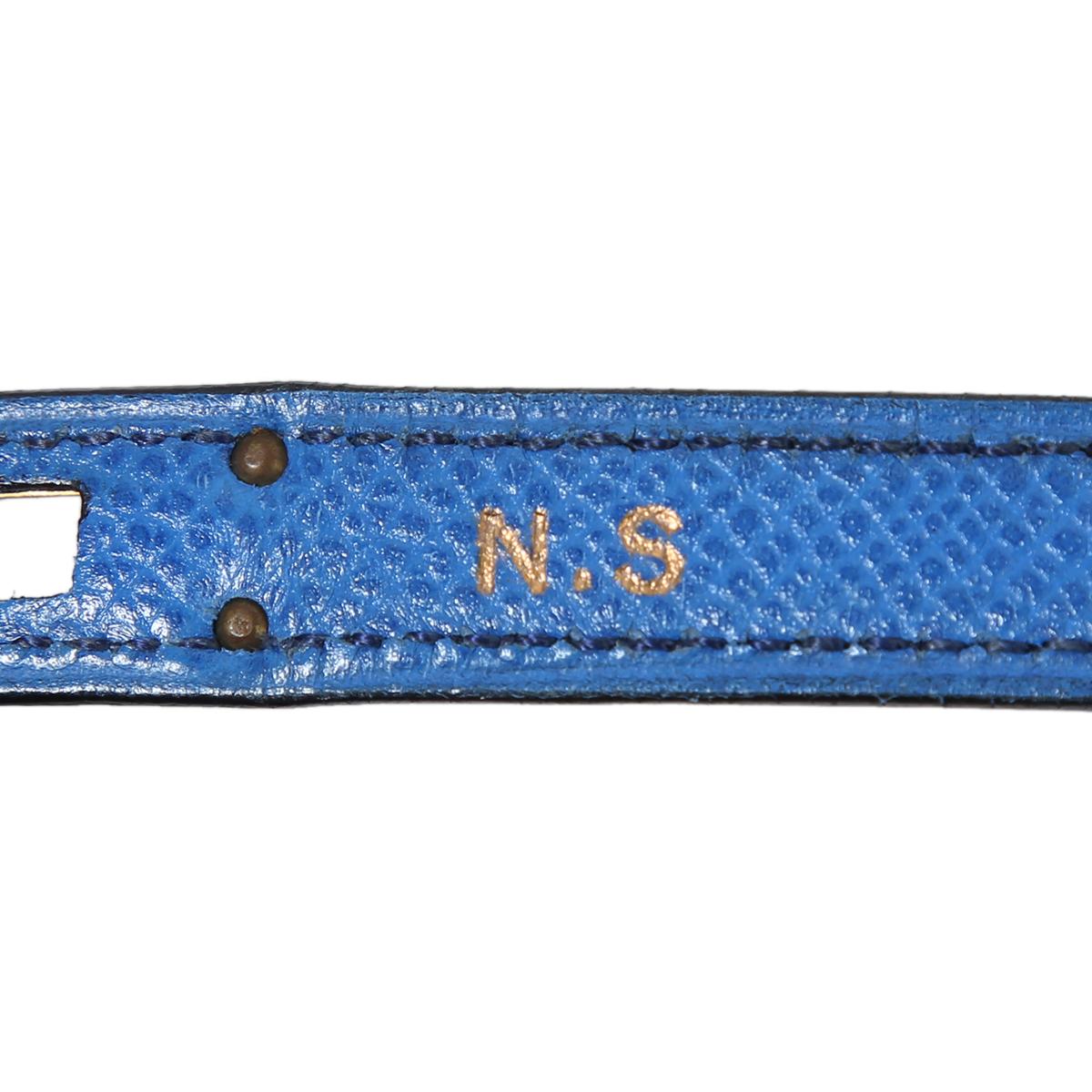 Very Good ( Rank A) HERMÈS Vintage Mini Kelly 20 Bleu France (71) Gold hardware Circle W (1993) - 19