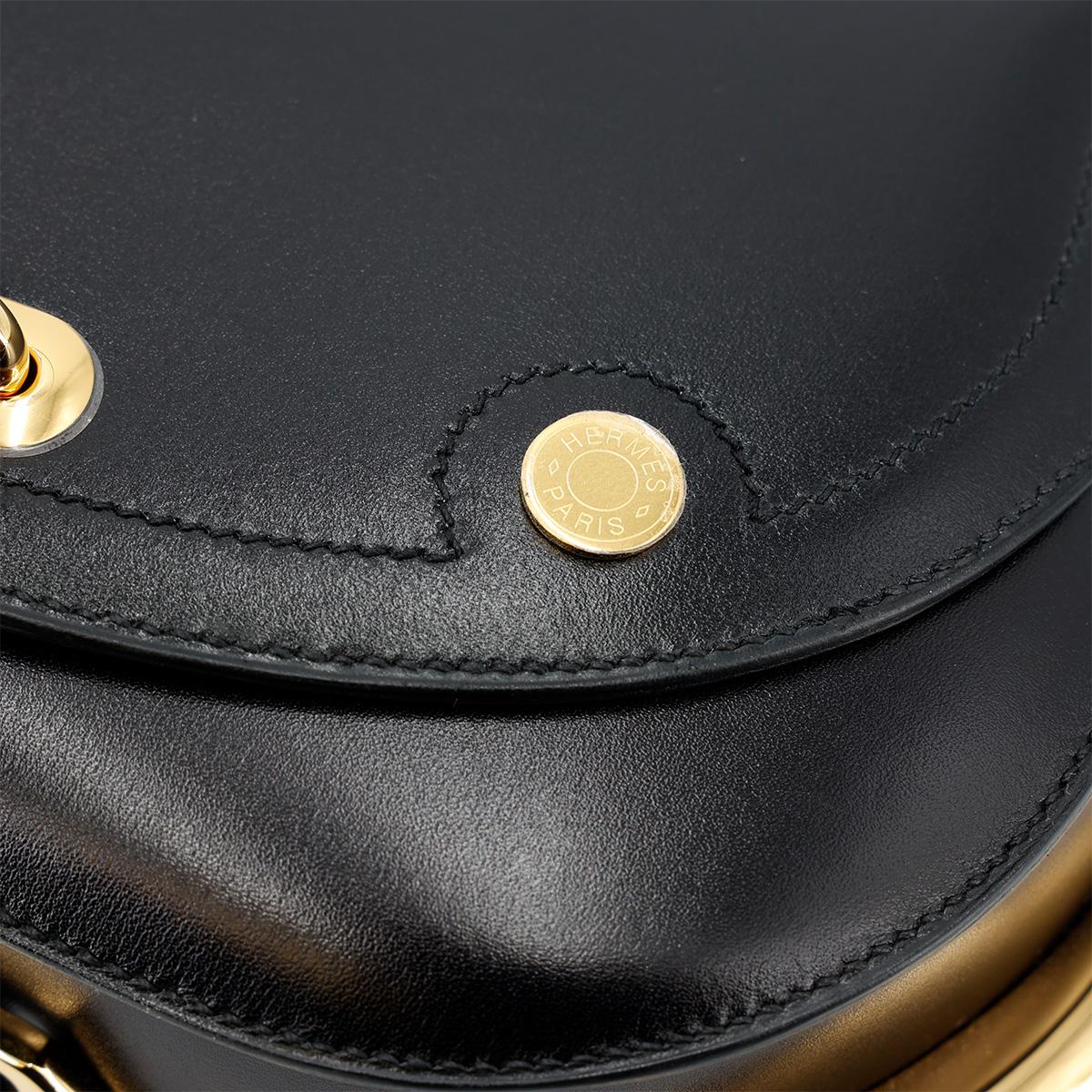 SA超美品 HERMÈS 愛馬仕 Passe-guide 89 黑色 Noir Box牛皮 金扣 □R刻 2014年 - 12