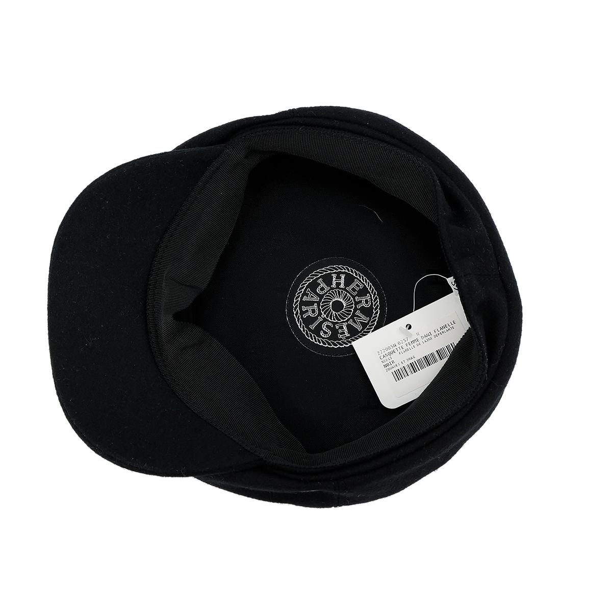 HERMÈS Casquette Dani hat in Black Silk and Cotton with Palladium hardware - 6