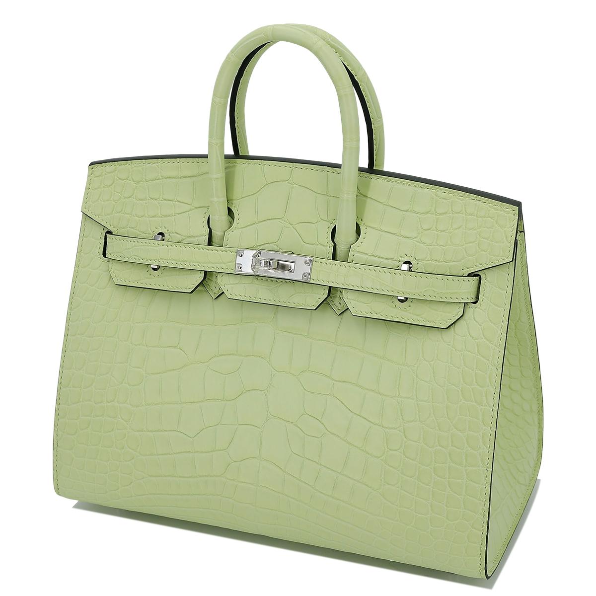 Brand New ( Rank N ) HERMÈS Birkin 25 Sellier Jaune Bourgeon (R9) Matte Alligator Palladium hardware B (2023) - 2